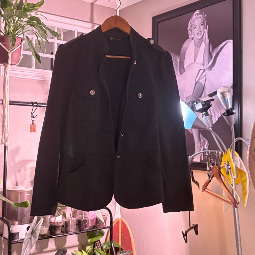 INC International Concepts Women's Black Military Style Blazer – Size L‎